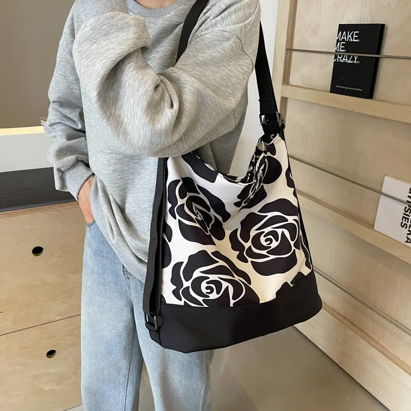 Yalu Nylon Shoulder Bag, Crossbody Bag Women's Chinese Knots, Dragon, Floral, Horses-1