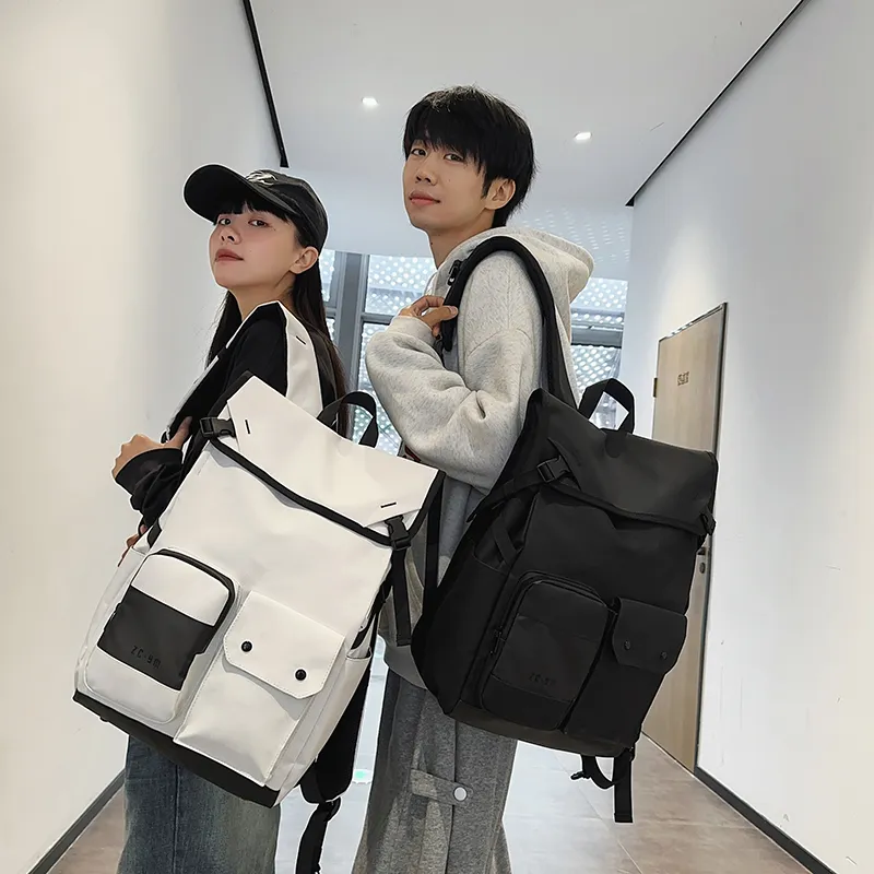 Yalu Niche Trendy Backpack Japanese Style Lightweight Travel Bag Student Backpack Laptop Bag Regular Unisex Multicolor-1