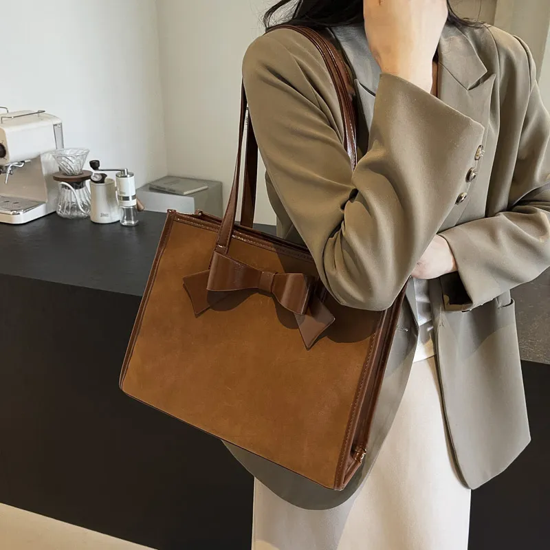 Yalu Leather Velvet Handbag, Shoulder Bag Regular Women's Burgundy/Coffee/Brown-4