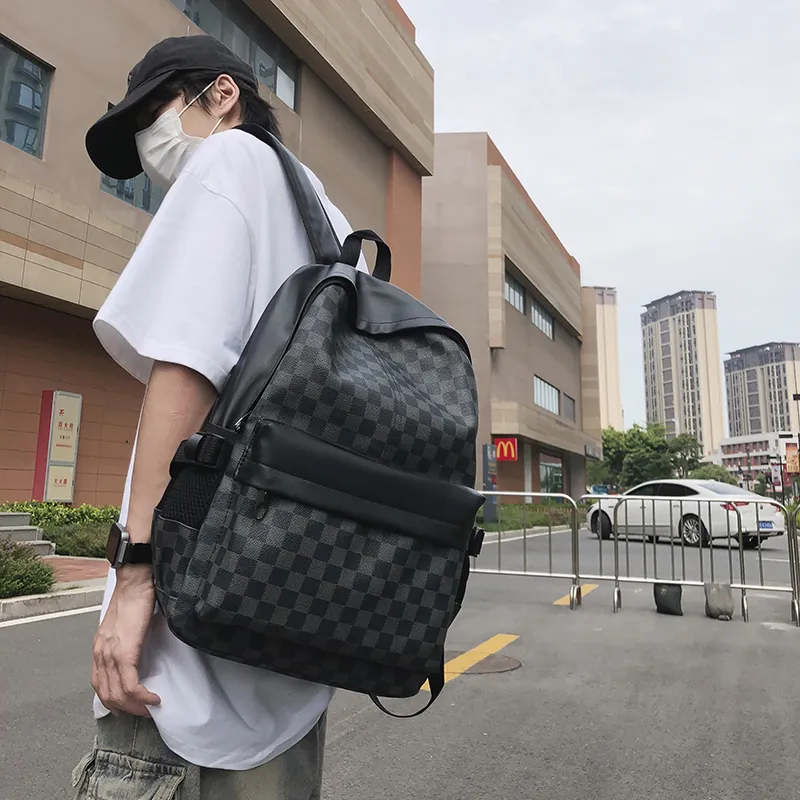 Yalu PU Backpack/Backpack Regular Unisex Brown/White/Gray/Black-14