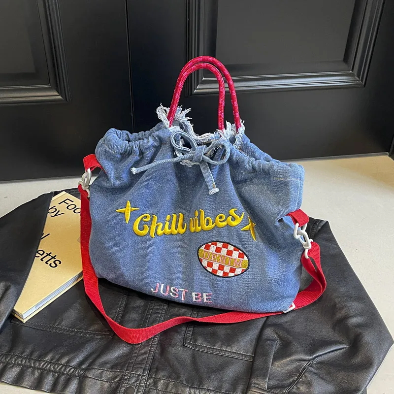 Yalu Denim Shoulder Bag Regular Women's Multicolor-4