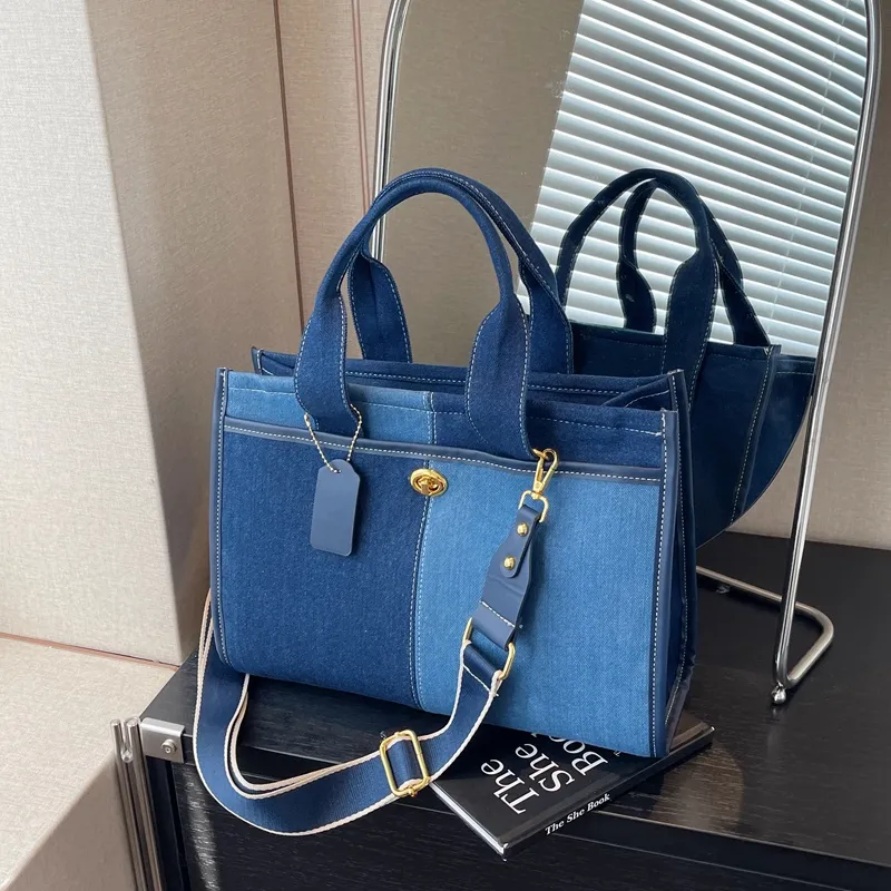 Yalu Denim Crossbody Handbag Regular Unisex Black/Dark Blue/Light Blue-5