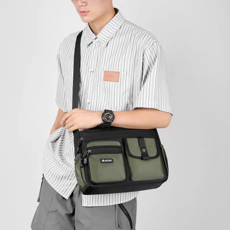 Yalu Oxford Crossbody Bag Regular Men's Gray/Black/Army Green/Dark Blue-6