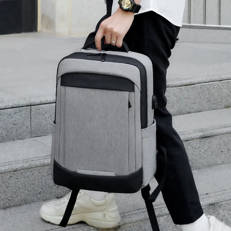 Yalu Oxford Backpack Regular Men's Black/Light Gray/Dark Gray-3