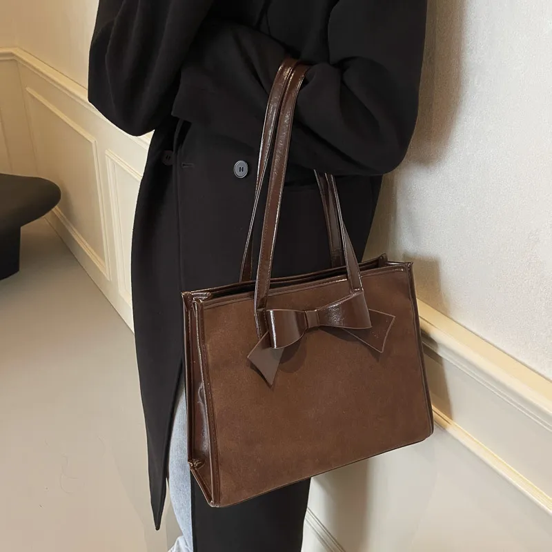 Yalu Leather Velvet Handbag, Shoulder Bag Regular Women's Burgundy/Coffee/Brown-9