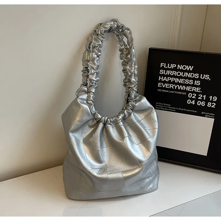 Yalu PU Tote Bag, Shoulder Bag Regular Women's Coffee/Black/Burgundy/Silver/Ecru-13