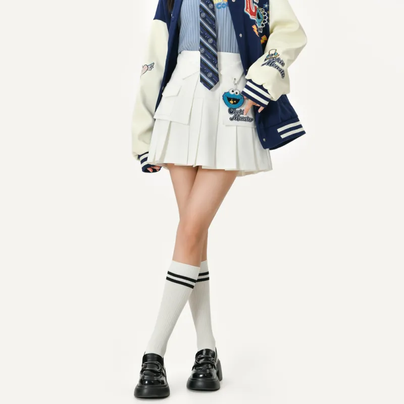 SNBL Casual Short Skirts Women's White-5
