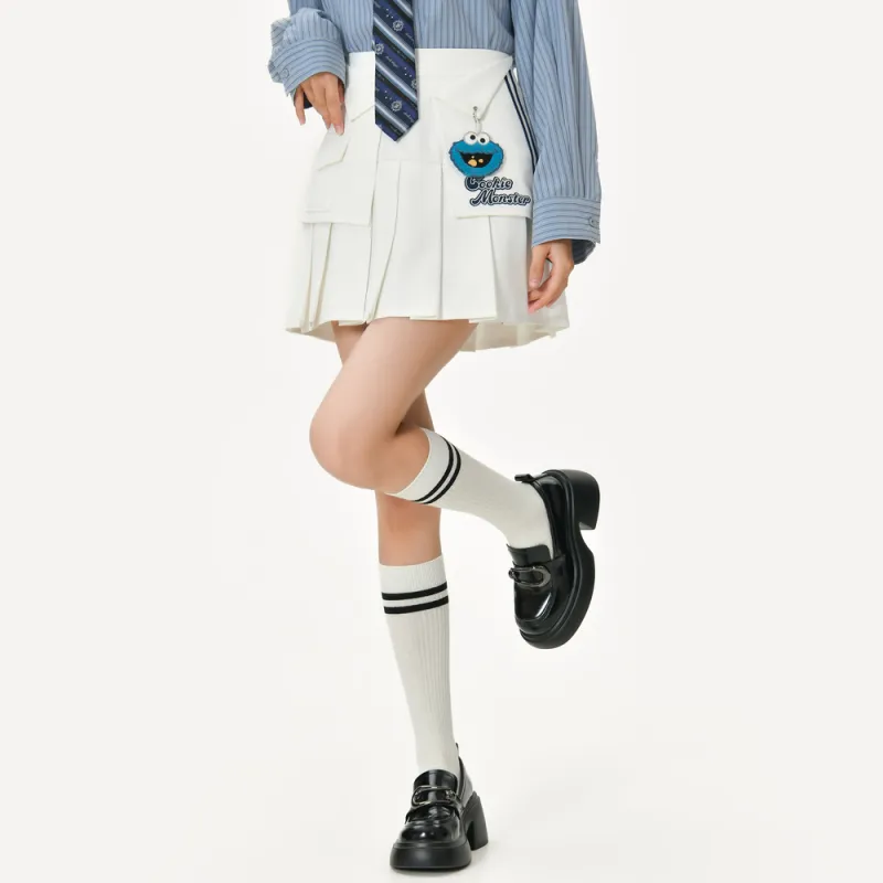 SNBL Casual Short Skirts Women's White-3
