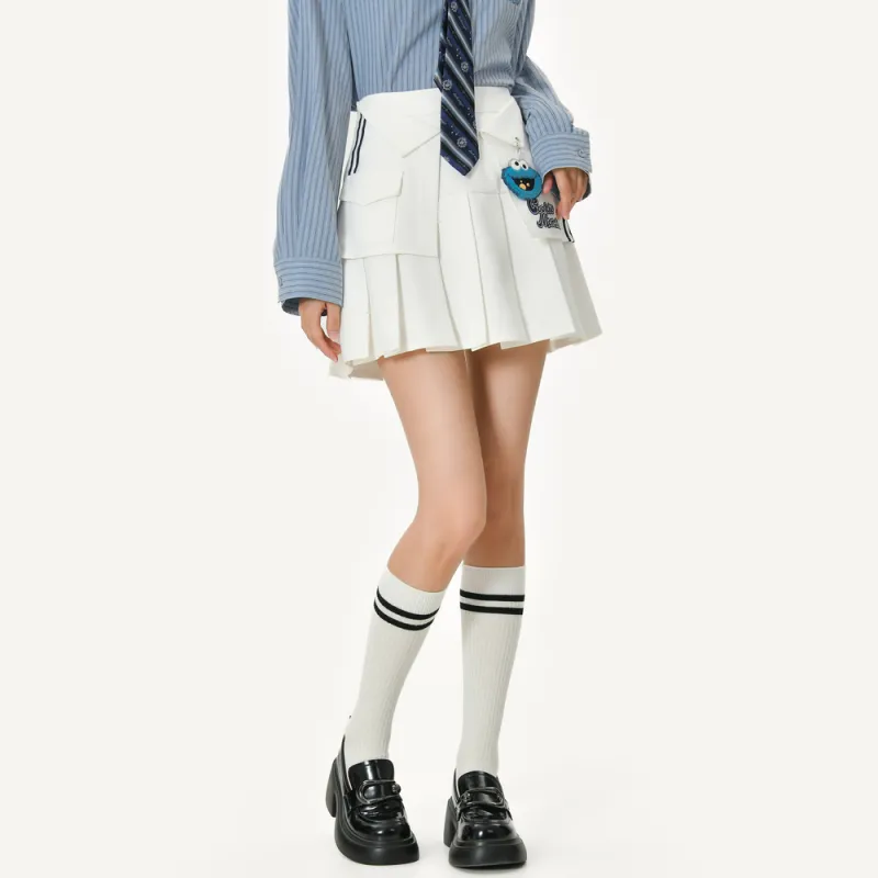 SNBL Casual Short Skirts Women's White-4