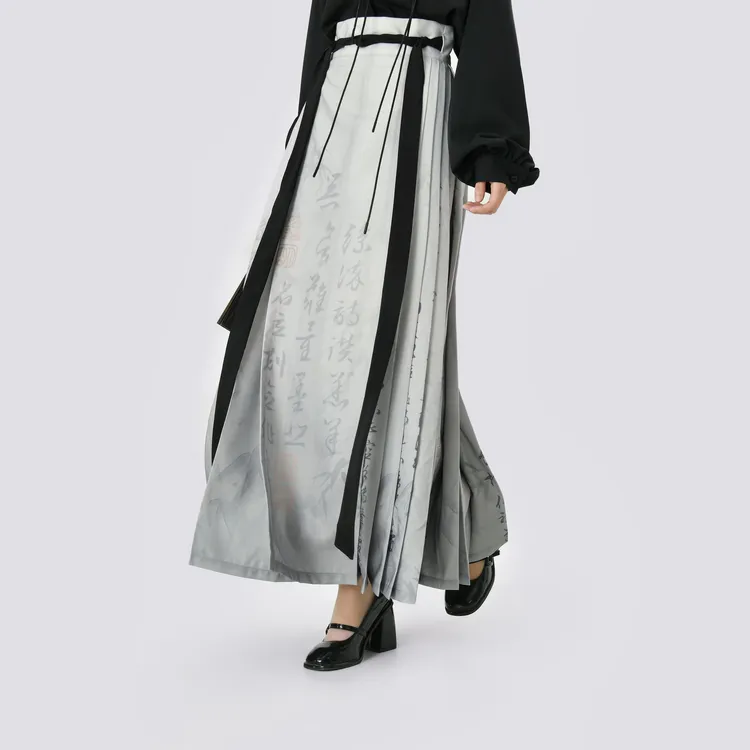 SNBL Casual Long Skirts Women's Gray-3