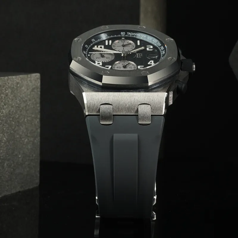 VAGENARI Watch Bands Rubber Strap Compatibility With Royal Oak Offshore 42mm One-Button Quick-Release Unisex-2