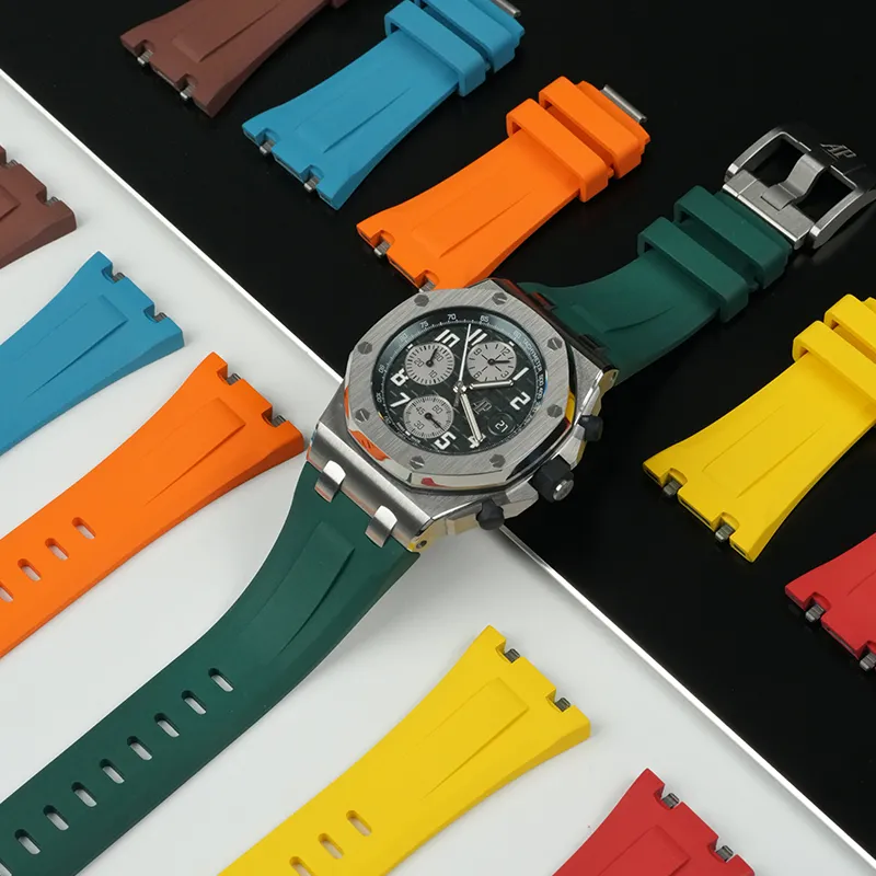 VAGENARI Watch Bands Rubber Strap Compatibility With Royal Oak Offshore 42mm One-Button Quick-Release Unisex-22