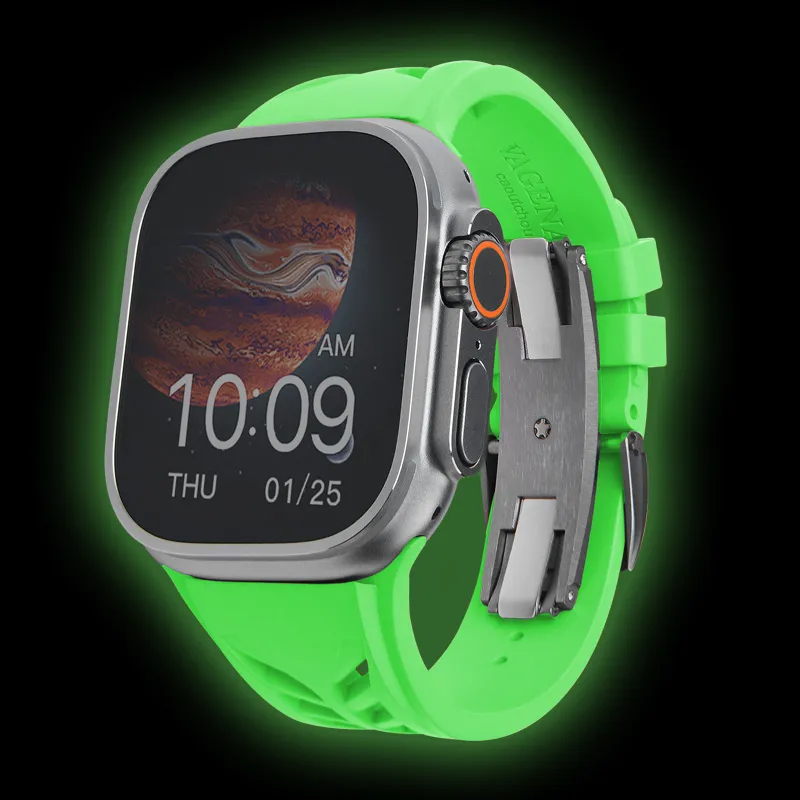 VAGENARI Watch Bands Rubber Strap Shark Style Compatible With Apple Watch 44/45/49mm Unisex-5