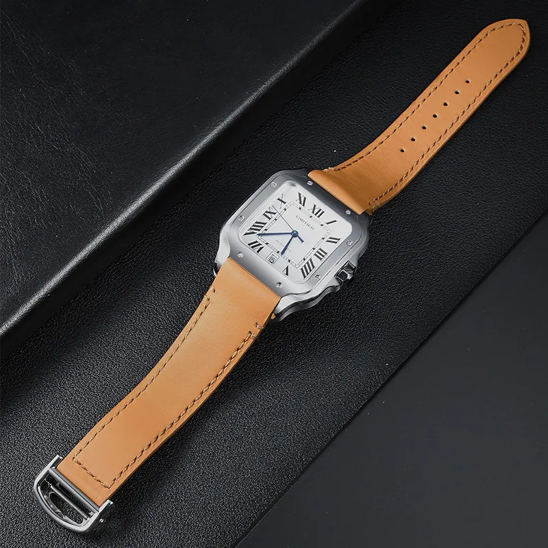 VAGENARI Watch Bands Cartier Compatibility 200mm Cowhide Leather Material-4