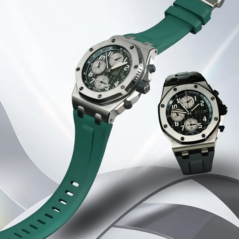 VAGENARI Watch Bands Rubber Strap Compatibility With Royal Oak Offshore 42mm One-Button Quick-Release Unisex-23