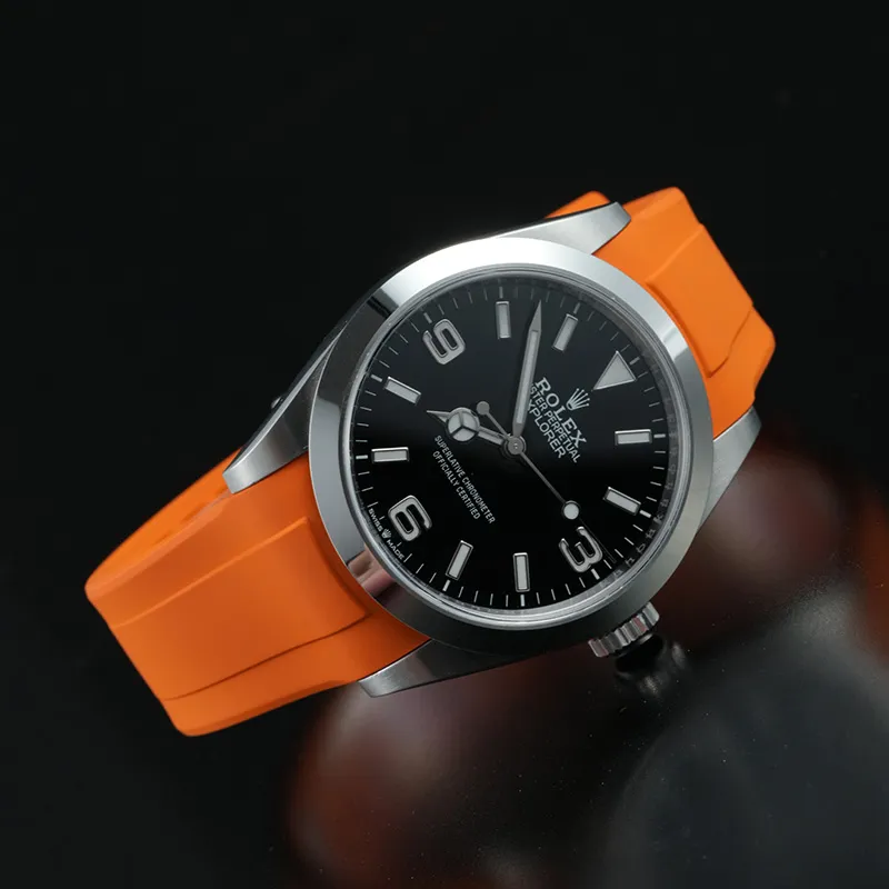 VAGENARI Watch Bands Rubber Strap Compatibility For Rolex Explorer 40mm 224270 Pin Buckle Model Unisex-12