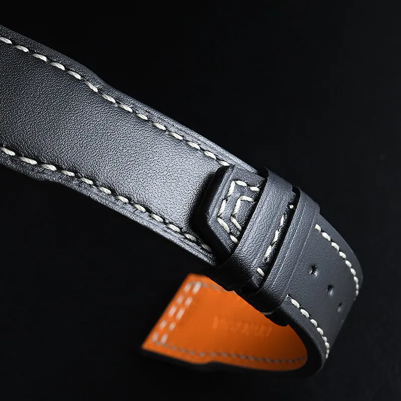 VAGENARI Pilot Chronograph 43mm Global Compatibility Watch Band 190mm Cowhide Leather Material-5