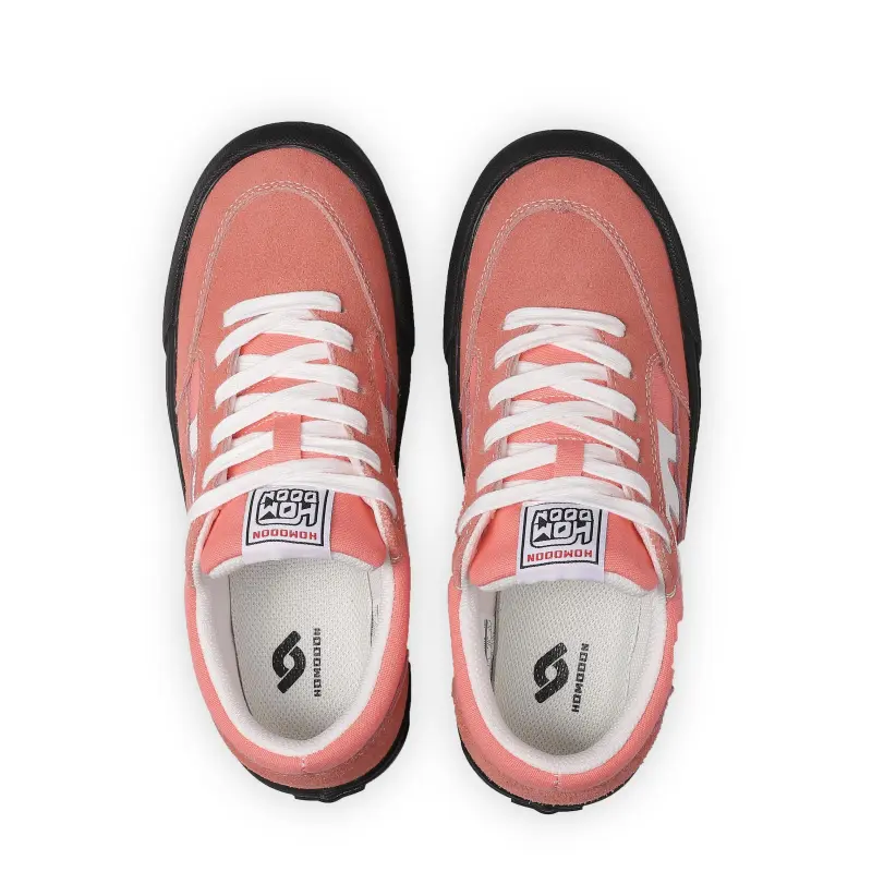 HOMDOON American Streetwear Anti Slip Wear Resistant Low Top Skateboard Shoes Unisex Rubber Pink-3