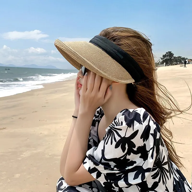 EQUIPMENTELEGANT Straw Woven Sun Protection Hats Women's-3