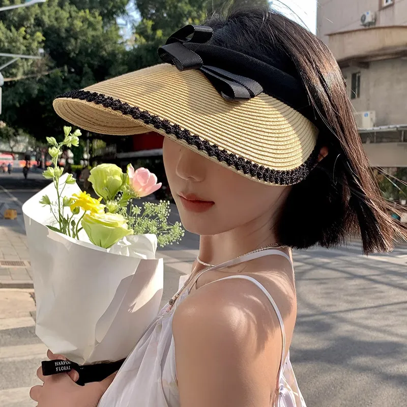 EQUIPMENTELEGANT Straw Hat Made Of Woven Straw Sun Hat Sun Protection Hat Women's-2