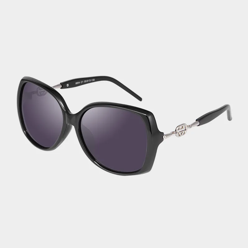 EQUIPMENTELEGANT PC Metal Irregular Shape Sunglasses Unisex Black Transparent Tea-2