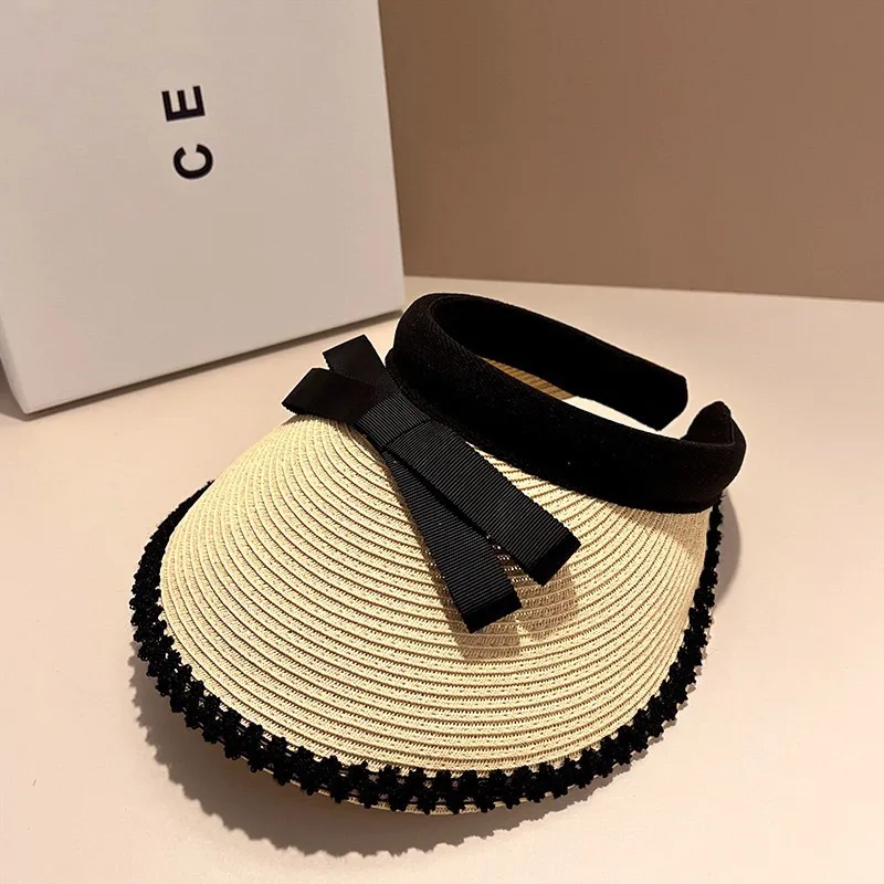 EQUIPMENTELEGANT Straw Hat Made Of Woven Straw Sun Hat Sun Protection Hat Women's-5