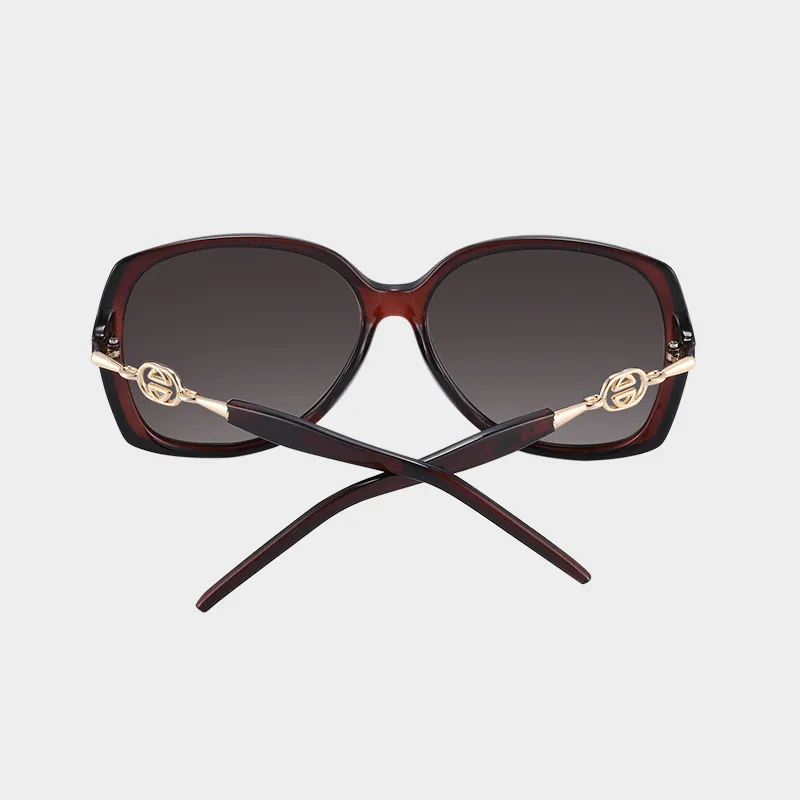 EQUIPMENTELEGANT PC Metal Irregular Shape Sunglasses Unisex Black Transparent Tea-9