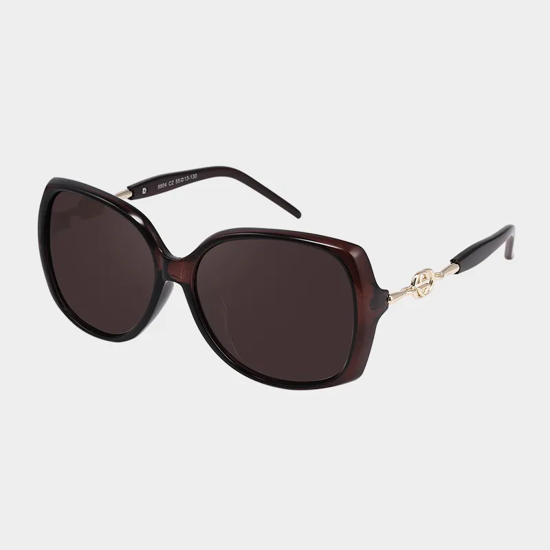 EQUIPMENTELEGANT PC Metal Irregular Shape Sunglasses Unisex Black Transparent Tea-8