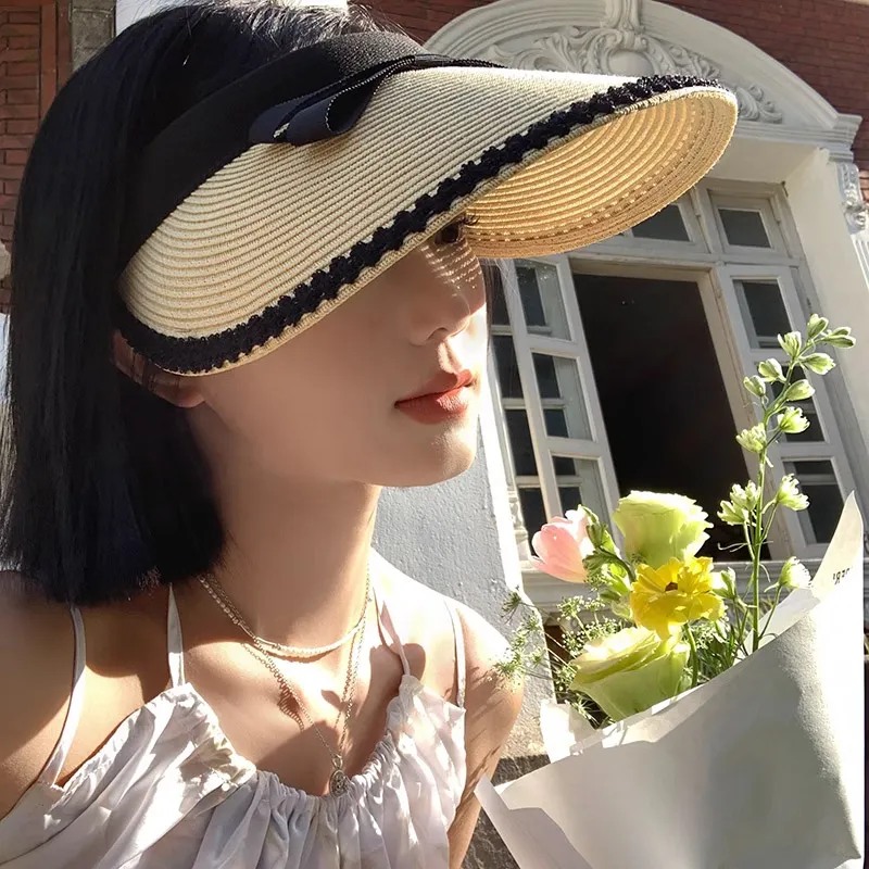 EQUIPMENTELEGANT Straw Hat Made Of Woven Straw Sun Hat Sun Protection Hat Women's-4