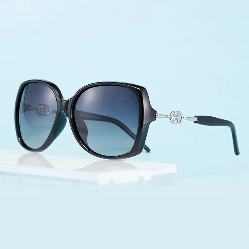 EQUIPMENTELEGANT PC Metal Irregular Shape Sunglasses Unisex Black Transparent Tea-4