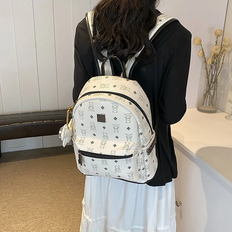 Bueno PU Backpack Regular Women's Brown/White/Black/Pink/Black & White-13