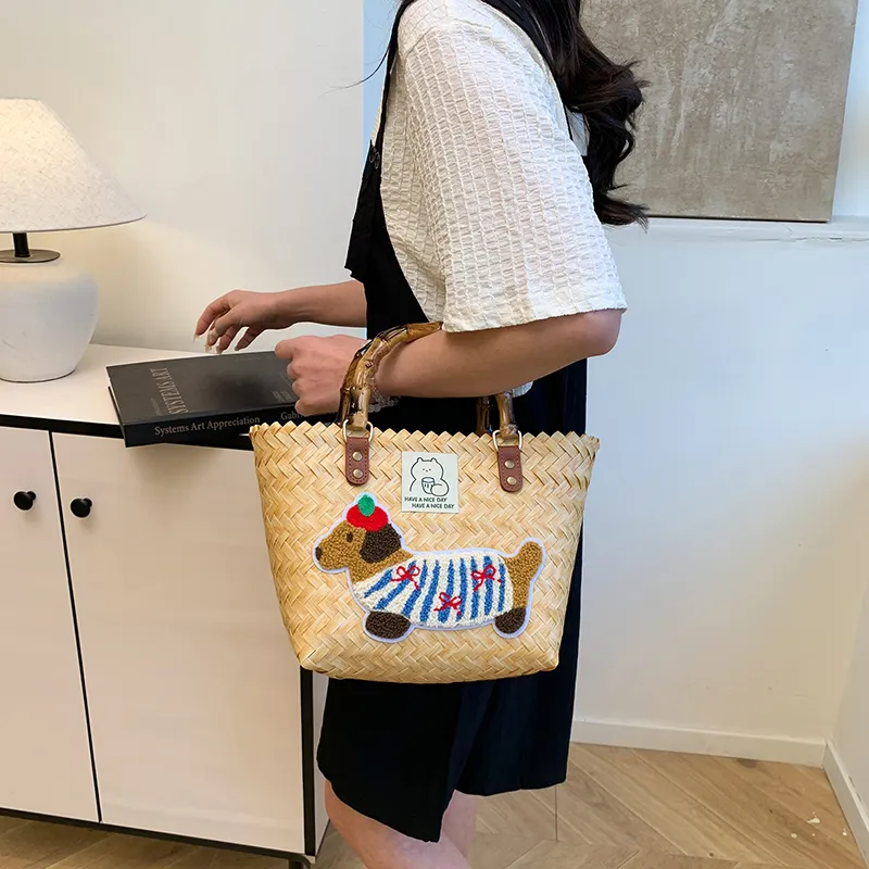 Bueno Woven Basket Bag Handbag Women's Khaki/Brown/Multicolor-7