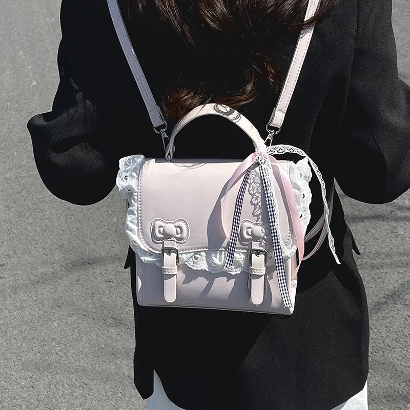 Bueno PU Backpack Women's Ecru/Silver/Pink/Purple/Black-2