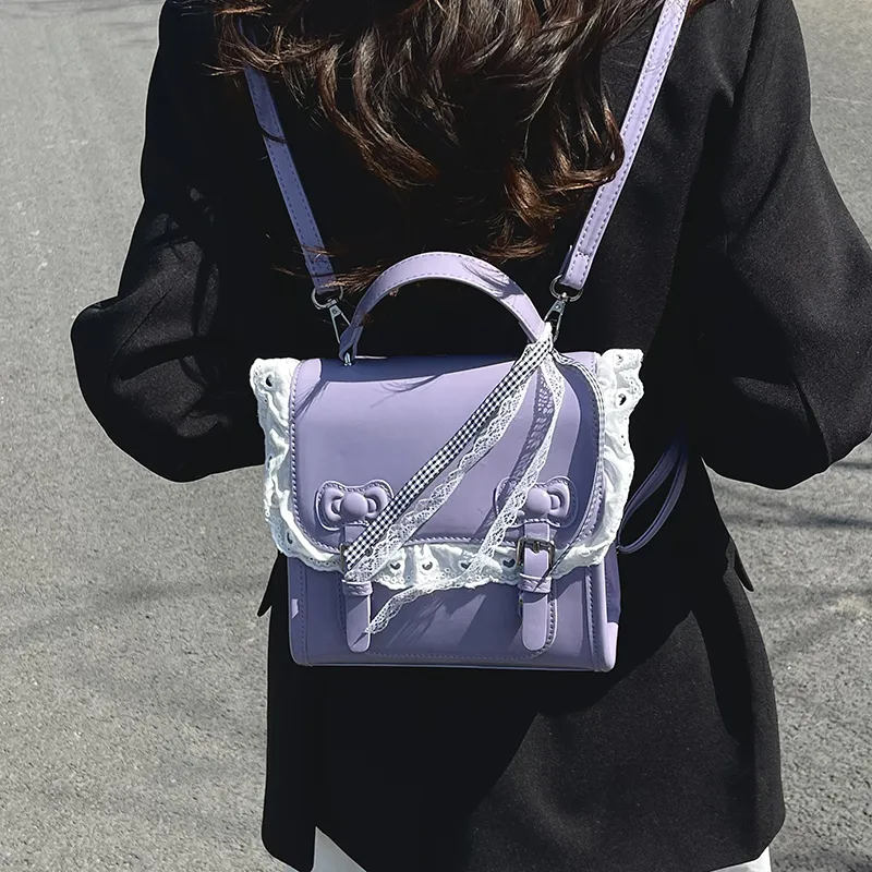 Bueno PU Backpack Women's Ecru/Silver/Pink/Purple/Black-14