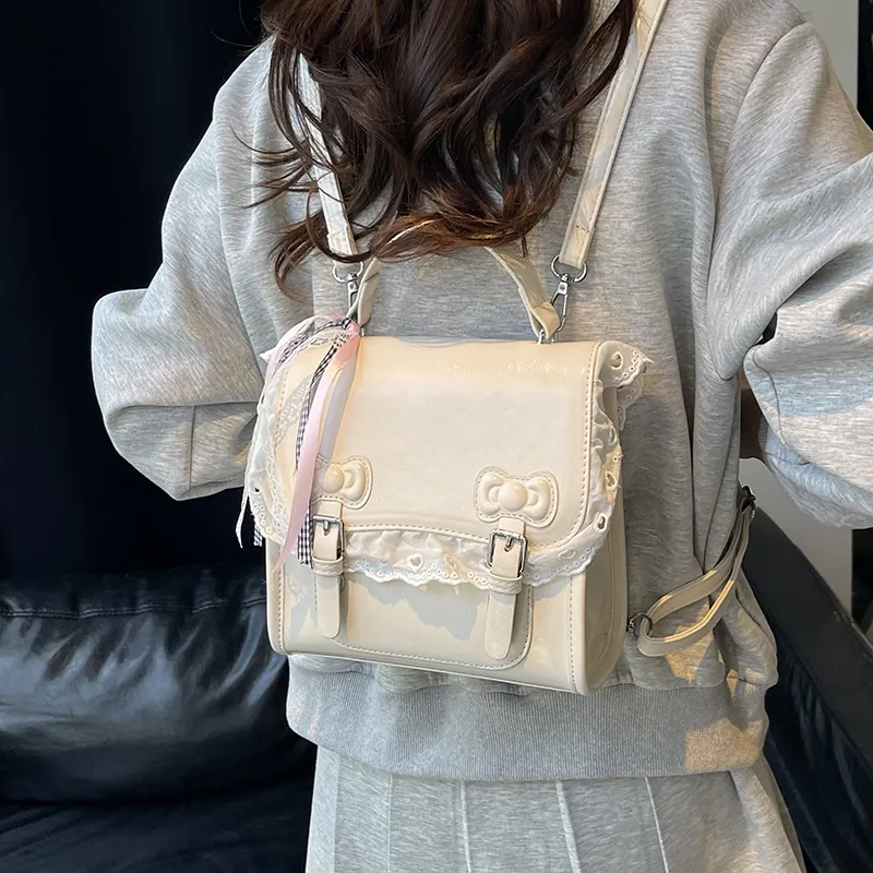 Bueno PU Backpack Women's Ecru/Silver/Pink/Purple/Black-9