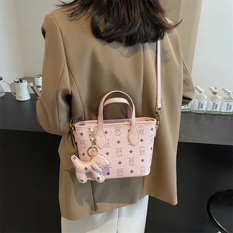 Bueno PU Basket Bag, Crossbody Bag, One Shoulder Handbag Women's Pink/Brown/Black/White & Brown/White & Black-3