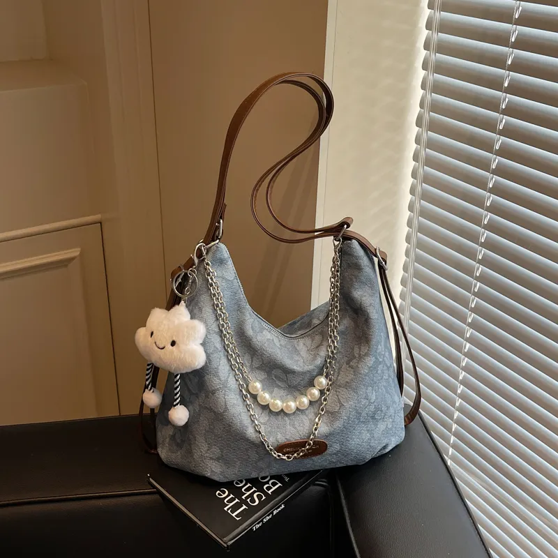 Bueno PU Shoulder Bag Backpack Women's Blue/Black/Ecru-1