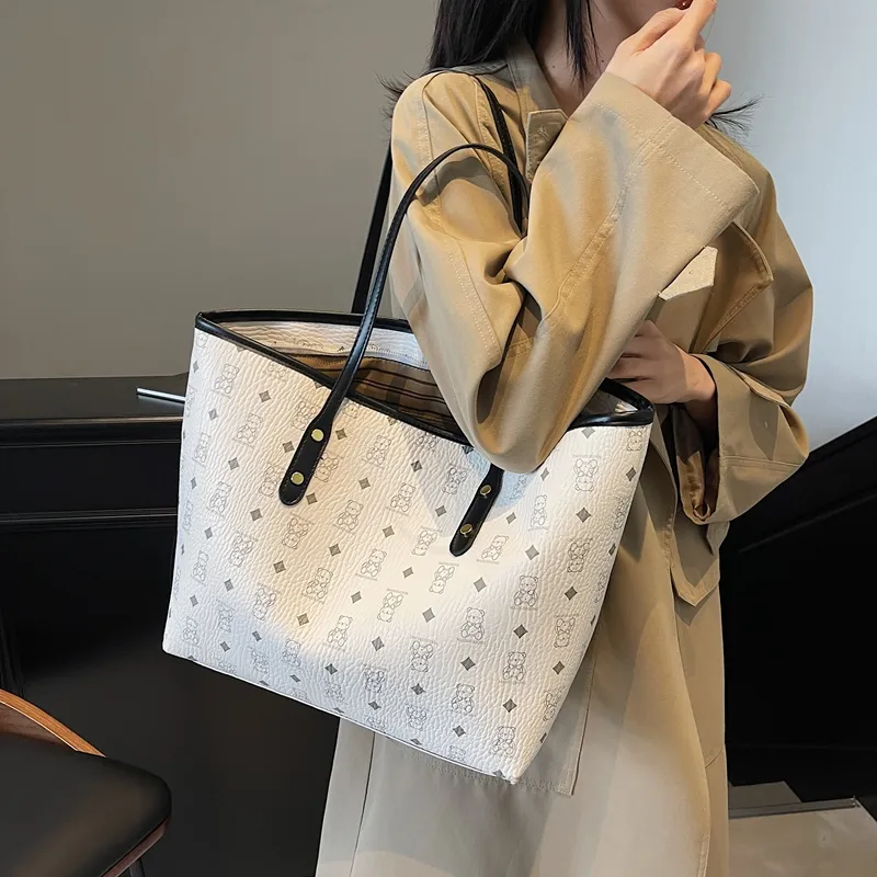 Bueno PU Tote Bag, Shoulder Bag Women's Brown/Pink/White/Black/Black & White-14
