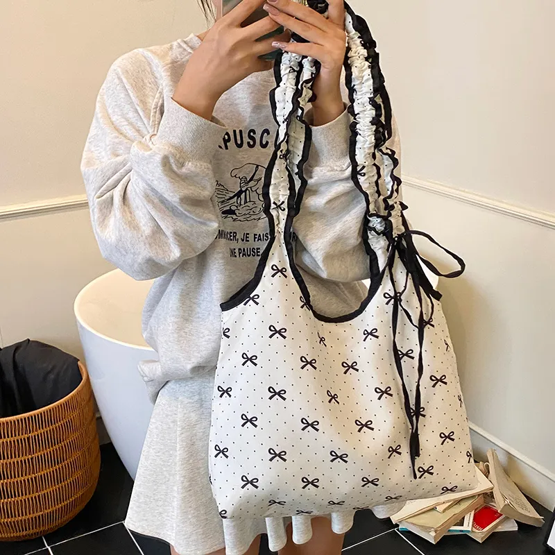 Bueno Oxford Tote Bag, Shoulder Bag Women's White-2