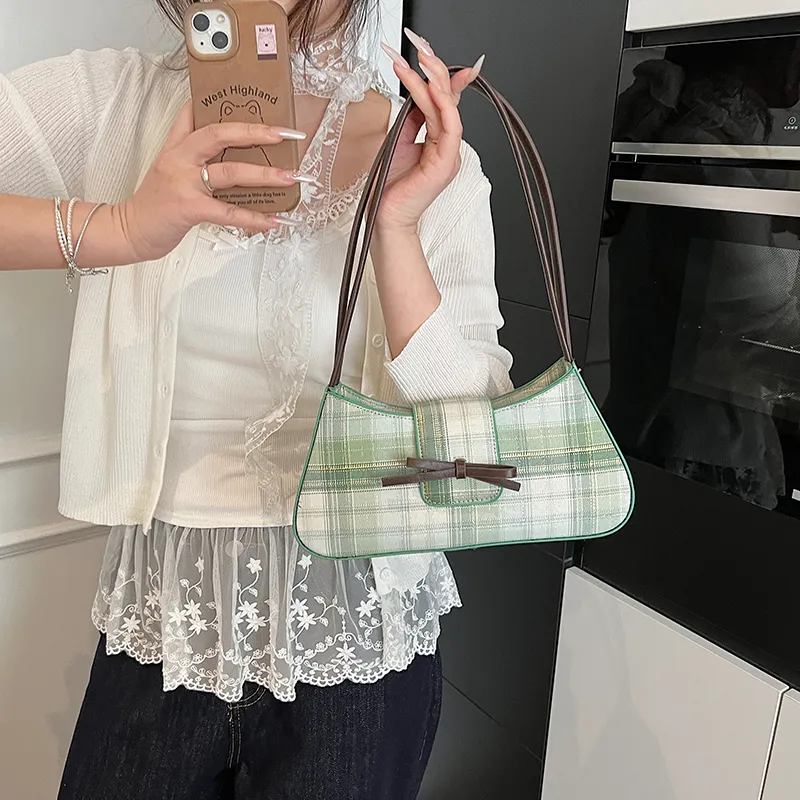 Bueno PU Underarm Shoulder Bag Women's Pink/Light Blue/Green-11