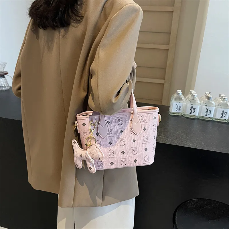 Bueno PU Basket Bag, Crossbody Bag, One Shoulder Handbag Women's Pink/Brown/Black/White & Brown/White & Black-1
