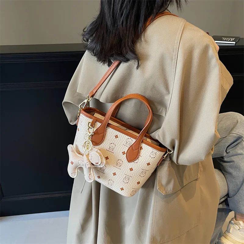 Bueno PU Basket Bag, Crossbody Bag, One Shoulder Handbag Women's Pink/Brown/Black/White & Brown/White & Black-12