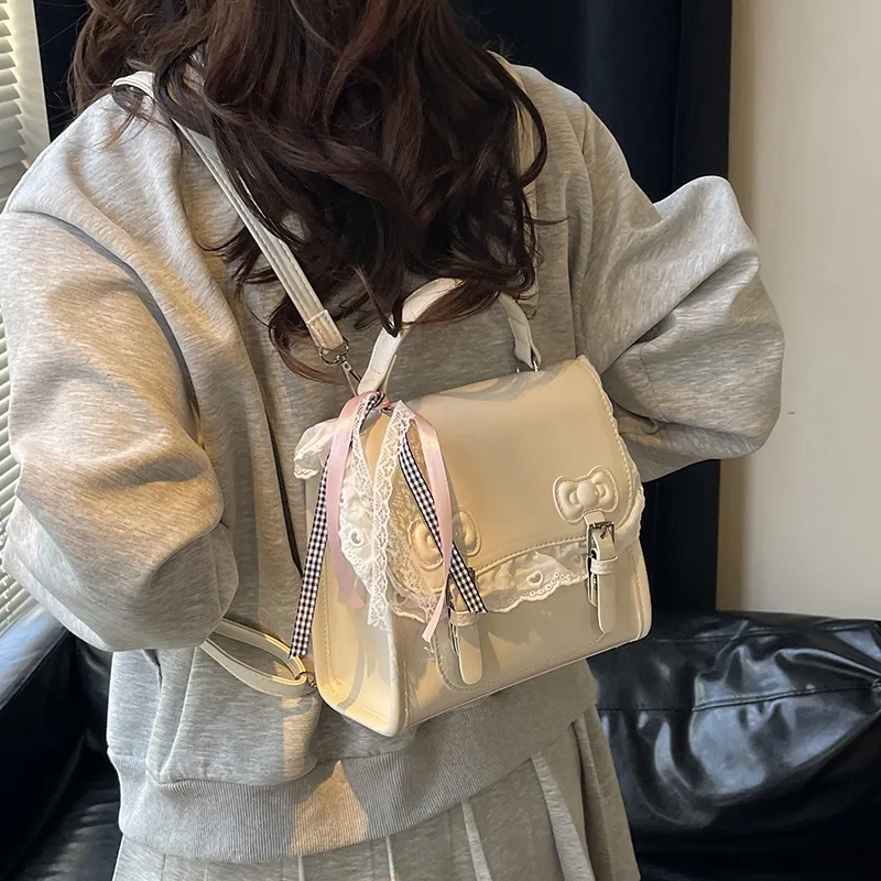 Bueno PU Backpack Women's Ecru/Silver/Pink/Purple/Black-10