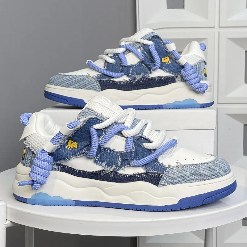 Cult Of Individuality X BEAR UNION Skateboard Shoes Unisex Low Top Denim Blue/Green-9