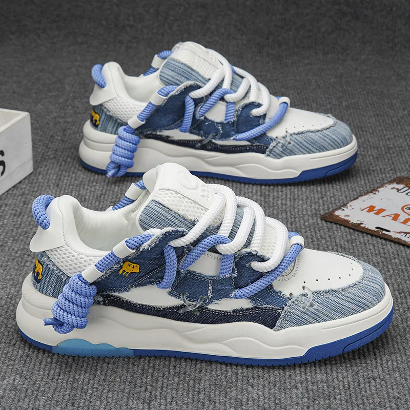 Cult Of Individuality X BEAR UNION Skateboard Shoes Unisex Low Top Denim Blue/Green-12