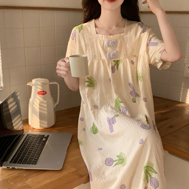 Ta Yan Nightgown Women's Apricot-8