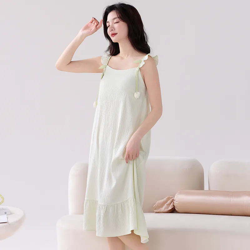 Ta Yan Nightgown Women's Light Green-4