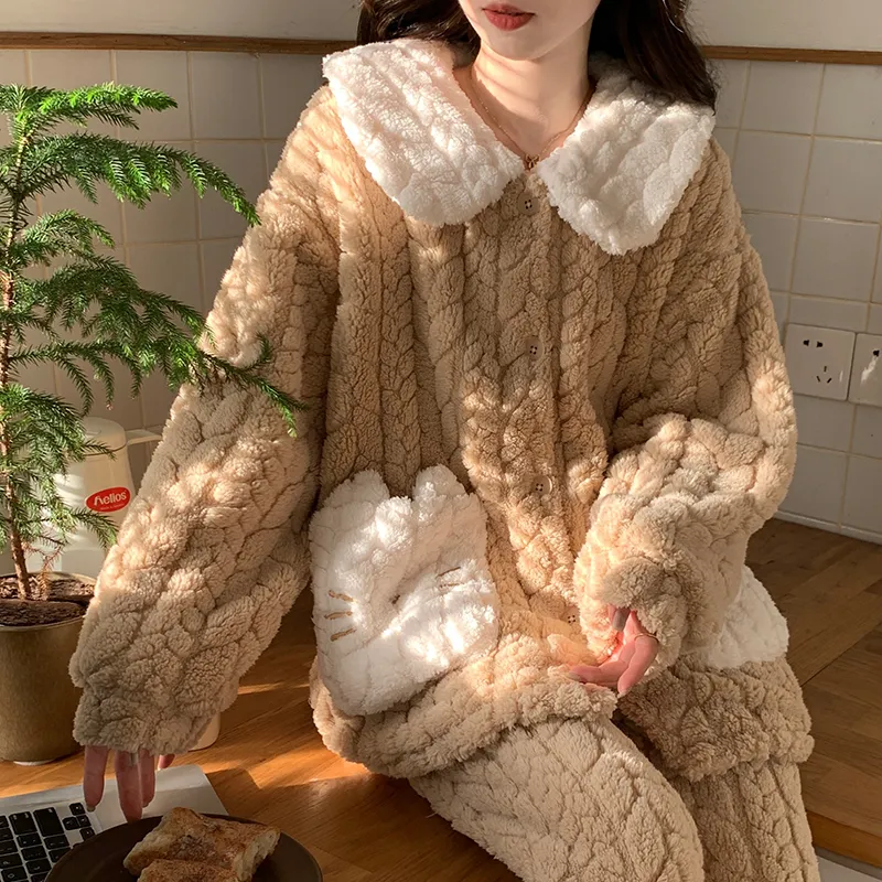 Ta Yan Pajama Set Women's Brown-5