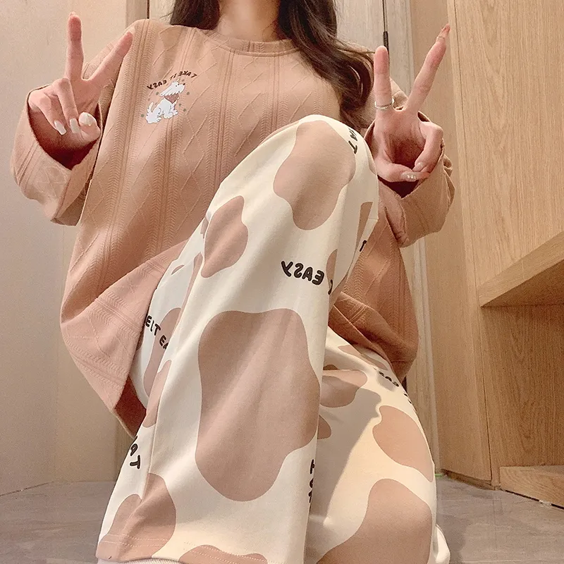 Ta Yan Pajama Set Women's Brown-2