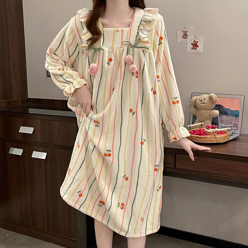 Ta Yan Nightgown Women's Apricot-4